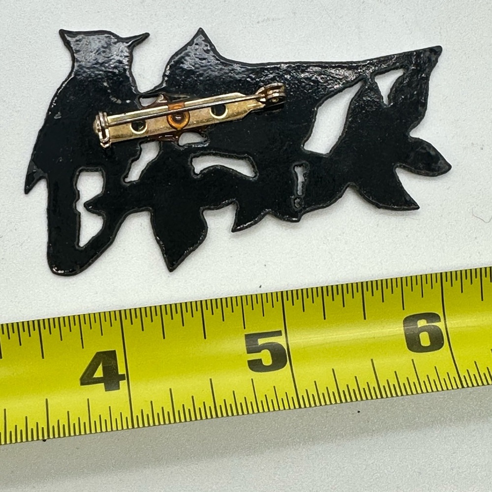 Blue Jay Branch Enamel Bird Brooch Pin Figural Large Statement Animal - Picture 3 of 3